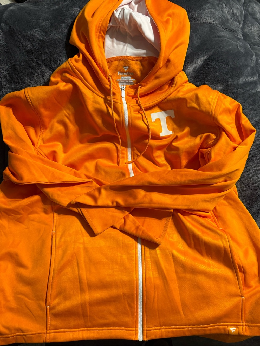 Fanatics Orange Full-Zip Hoodie with White Logo
